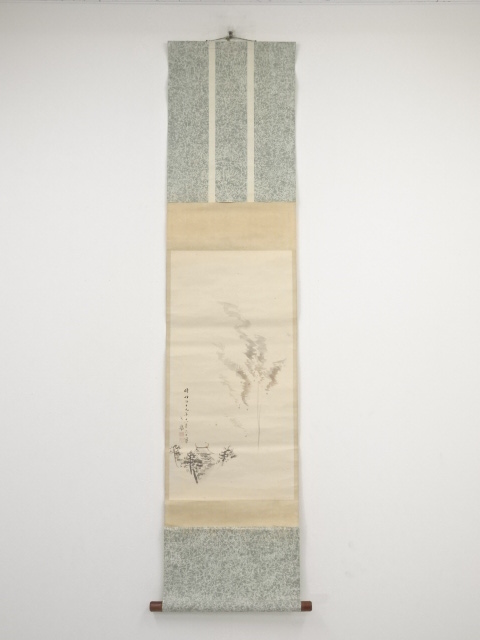JAPANESE HANGING SCROLL / HAND PAINTED / SCENERY / MEIJI ERA (1886)